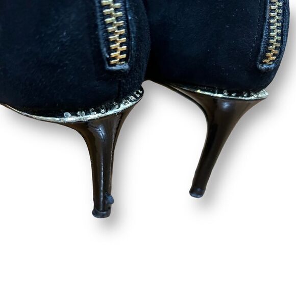 Ted Baker Hainns Suede Leather and Gold Heeled Pointed Toe Ankle Shoe Boots - Picture 12 of 16